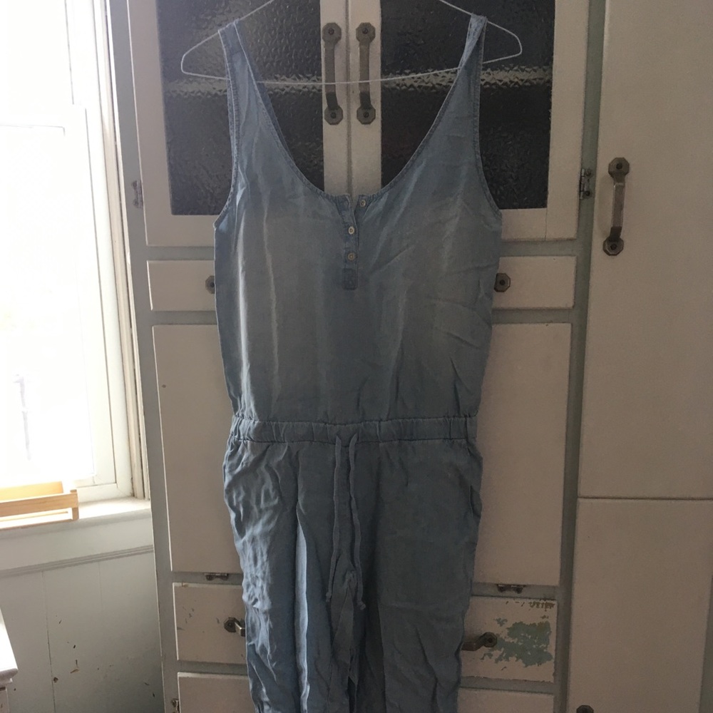 Anthropologie Sky Blue Sleeveless Jumpsuit